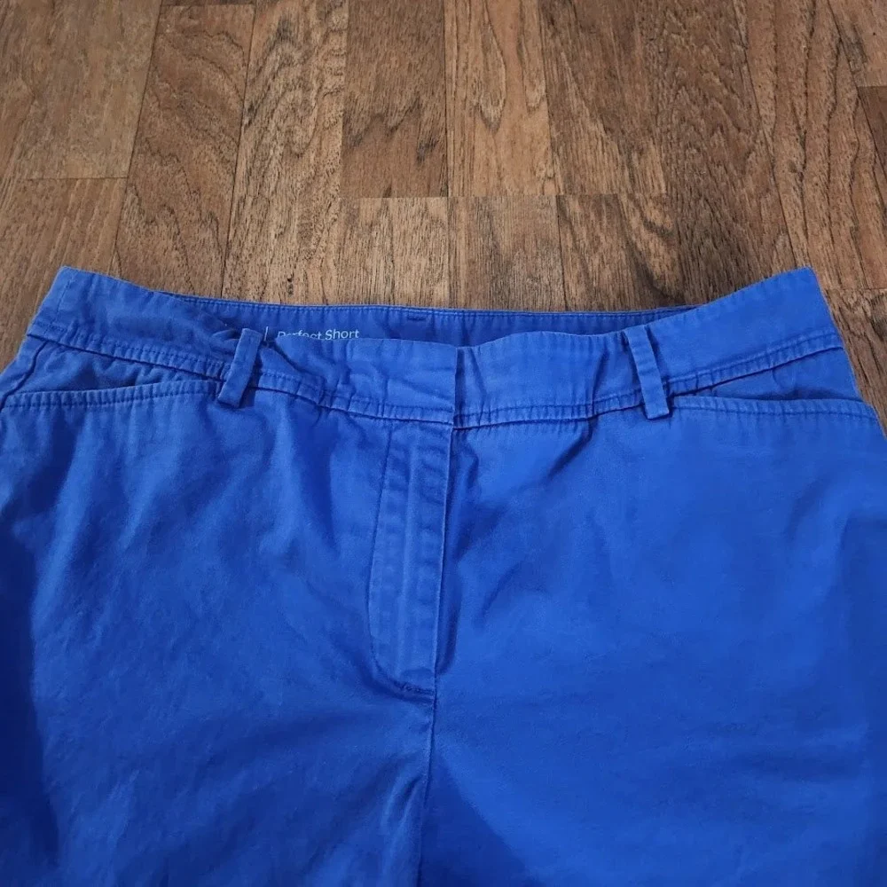 Talbots Perfect Short Womens 8 Royal Blue Cotton Stretch Chino Bermuda Short 679